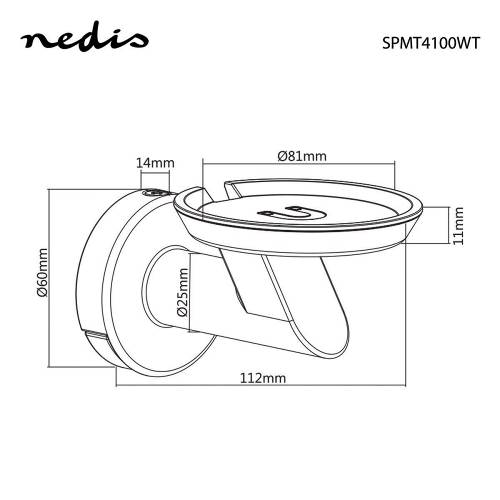 Nedis SPMT4100WT Muurbeugel voor Speakers | Google Home | Max. 2 kg | Vast