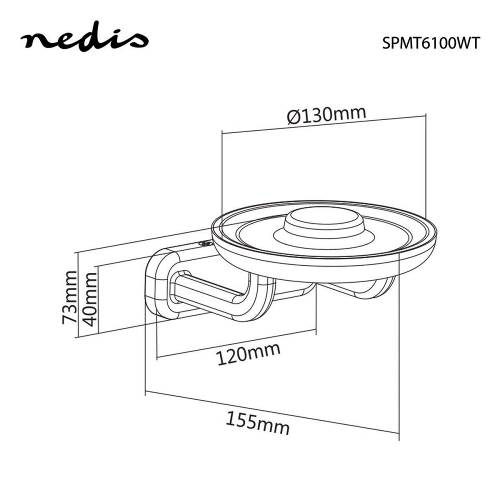 Nedis SPMT6100WT Muurbeugel voor Speakers | Apple HomePod | Max. 3 kg | Vast