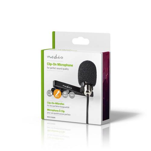 Nedis MICCJ105BK Bedrade Microfoon | Clip-On | Lavalier | 3,5 mm | Metaal