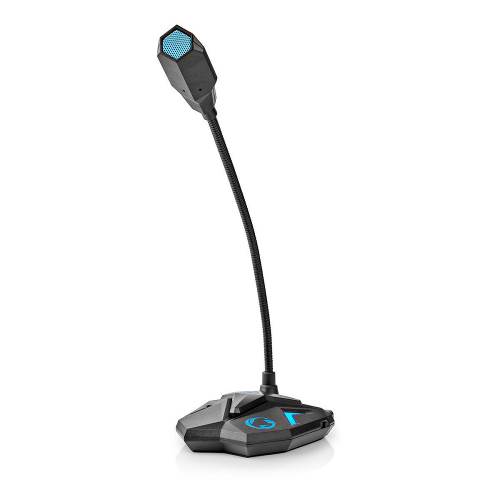 Nedis GMICGU100BK Desktop Gaming-Microfoon | Flexibele Nek | USB | Mute-Knop | 3,5 mm Stereo-Audioconnector