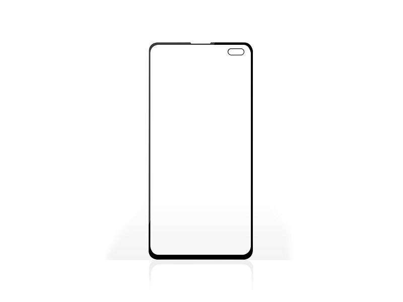 Nedis SFGP10004TP Screenprotector van Glas voor Samsung Galaxy S10 Plus | Full Cover | 3D Curved | Transparant / Zwart