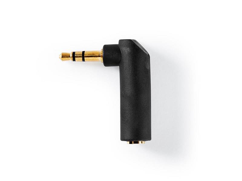 Nedis CABW22975AT Stereo-Audioadapter | 3,5 mm Male - 3,5 mm Female | 90° Gehoekt | 3-Polig | Antraciet