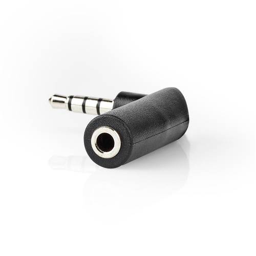 Nedis CAGB22980BK Stereo-Audioadapter | 3,5 mm Male - 3,5 mm Female | 90° Gehoekt | 4-Polig | Zwart