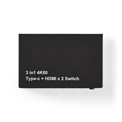 Nedis VSWI34721AT HDMIT-Switch | 3-Poorts - 2x HDMIT + 1 x USB-C-Ingang | 1x HDMIT-Uitgang | 4K2K bij 60FPS/HDCP2.2