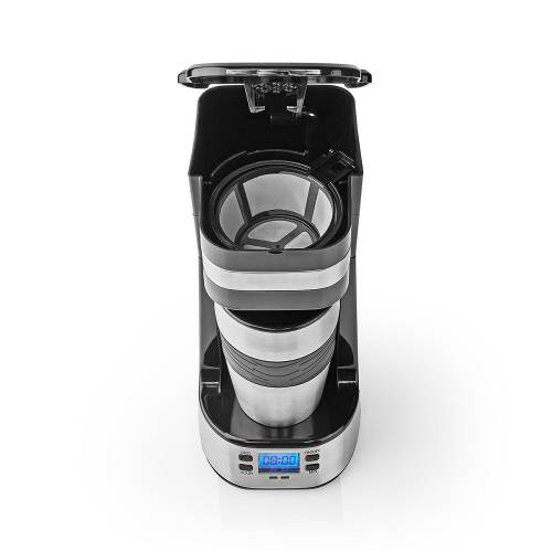 Nedis KACM310FBK 1-Kops Koffiezetapparaat | Dubbelwandige Reisbeker | 0,42 L | Timer